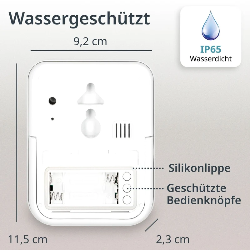 Digitale Badezimmeruhr mit Thermometer