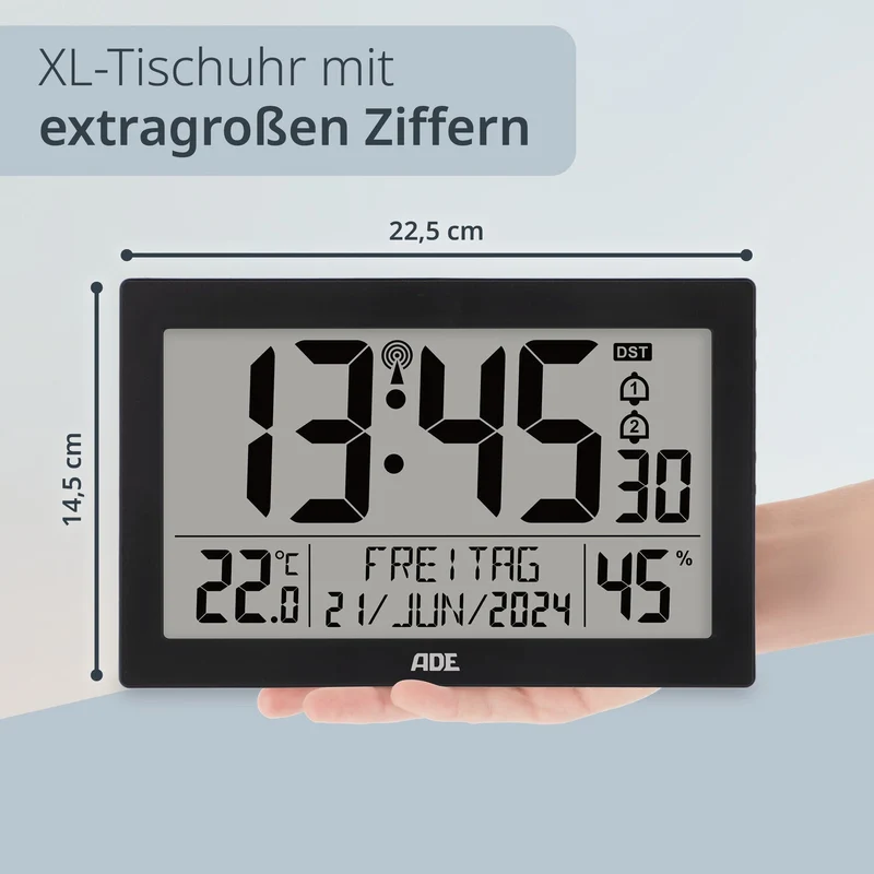 Digitale XL-Funkwanduhr