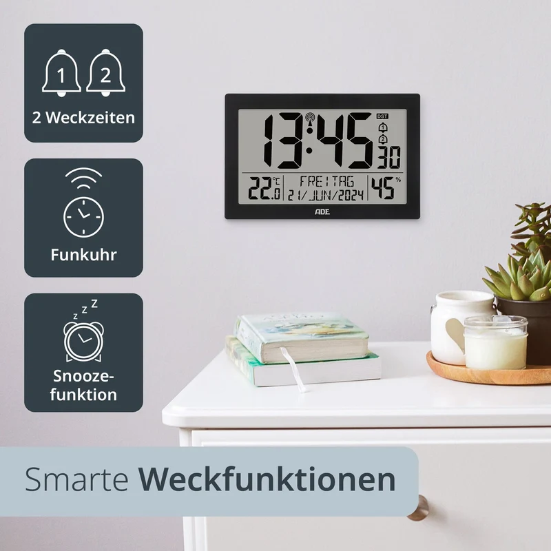 Digitale XL-Funkwanduhr