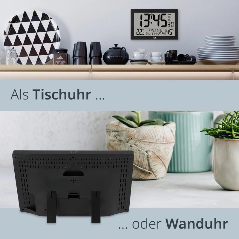 Digitale XL-Funkwanduhr