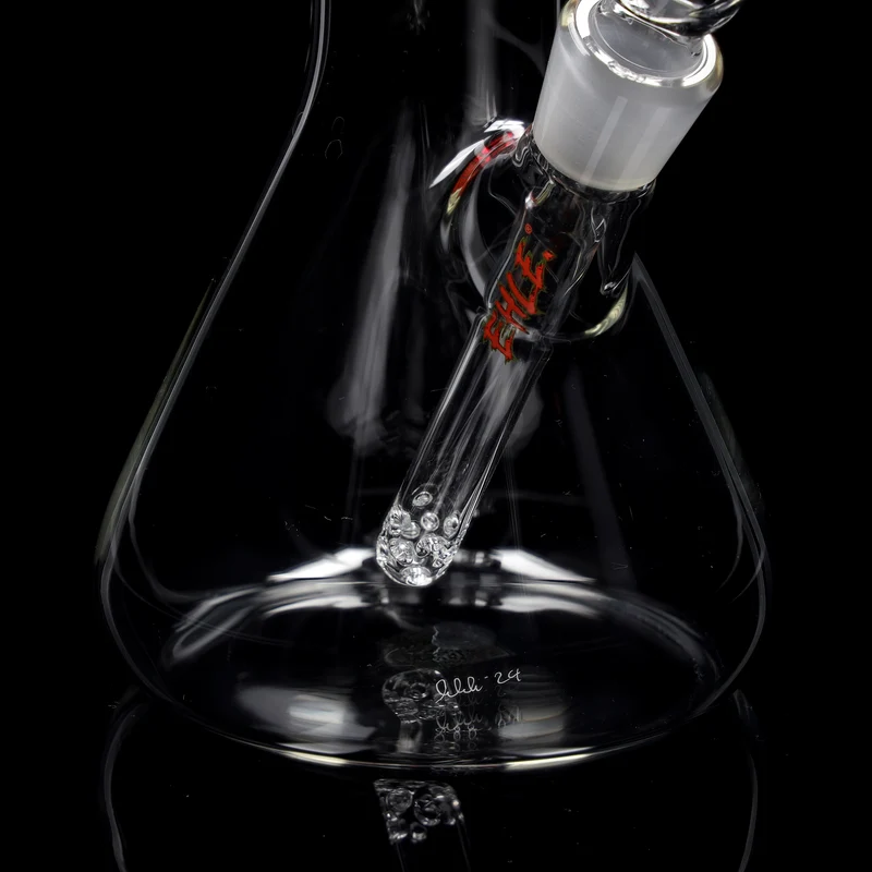 Red Series Bong #4 Beaker Little Brother 3.2mm; Mundstück: einfarbig Rot; Logo: Sonderlogo Rot-Grün