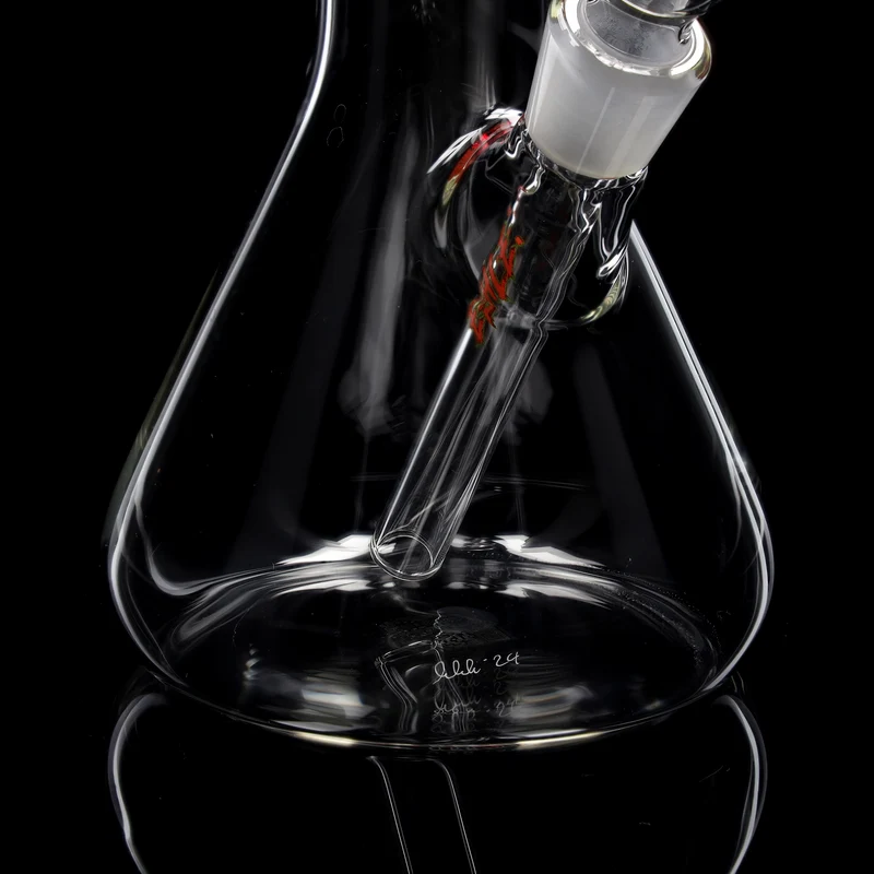 Red Series Bong #4 Beaker Little Brother 3.2mm; Mundstück: einfarbig Rot; Logo: Sonderlogo Rot-Grün