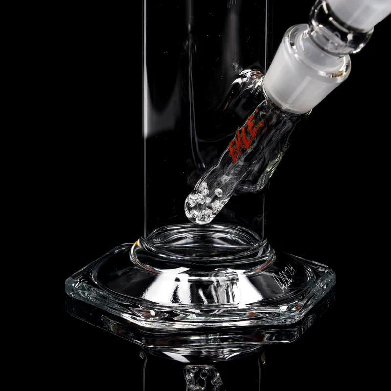 Red Series Bong #3, 500ml, NS 18; Mundstück: einfarbig Rot; Eiskerben: einfarbig Rot; Logo: Sonderlogo Rot-Grün