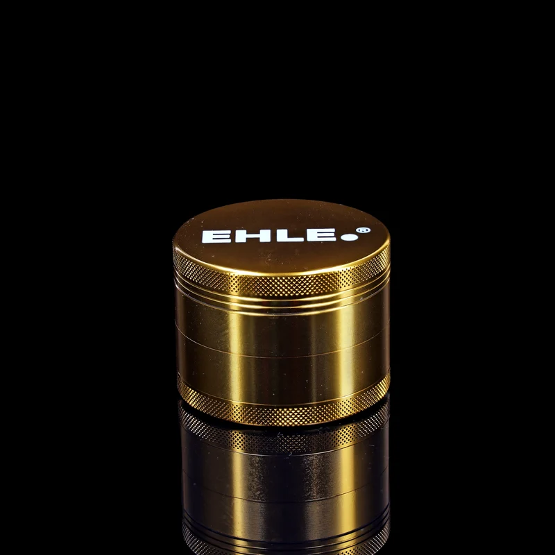EHLE. Aluminium Grinder 63mm Gold – 4-teilig mit Pollensieb