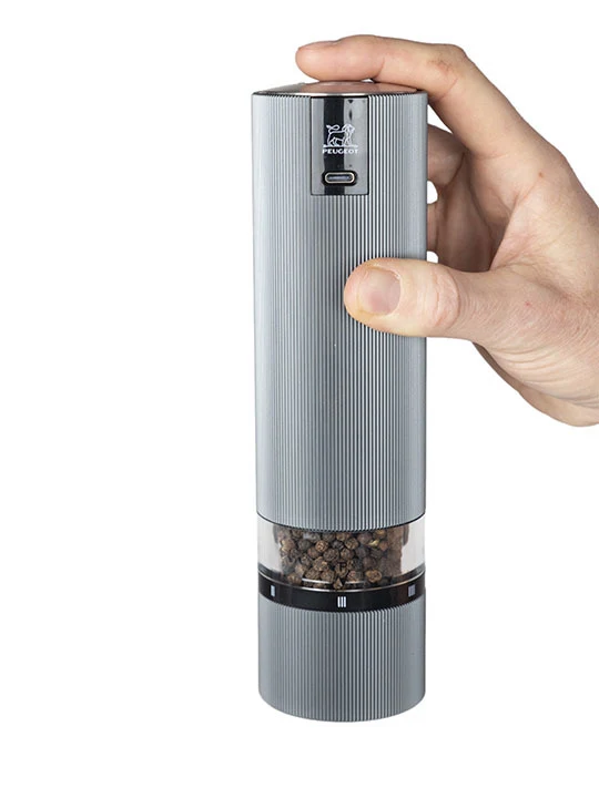 Peugeot Line Sense Elektrische Pfeffermühle, u‘Select, 20 cm, Carbon, (wiederaufladbar) Lithium-Ionen-Akku