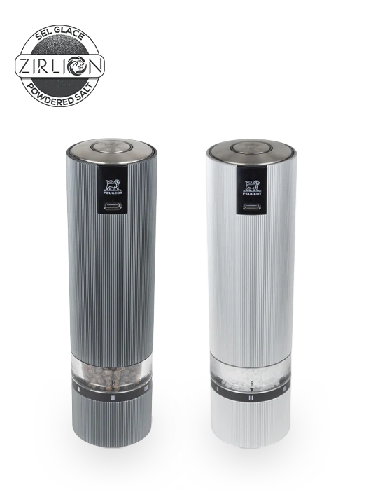 PEUGEOT Line Sense Duo, elektrisch, u´Select, 20 cm, Pfeffermühle, carbon u. Salzmühle, aluminium, wiederaufladbar