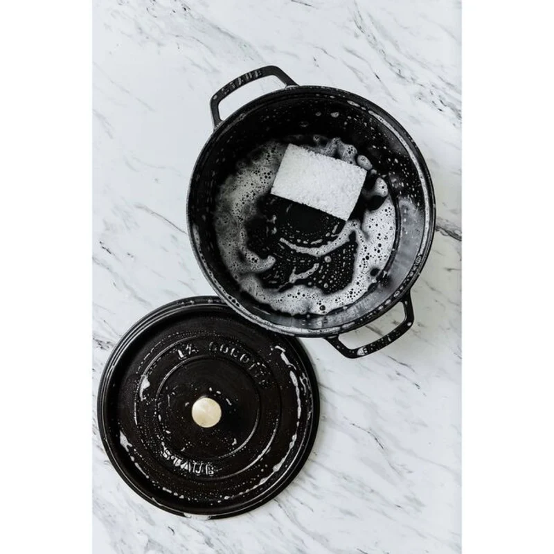 STAUB Cocotte, 22 cm | Schwarz | rund | Gusseisen