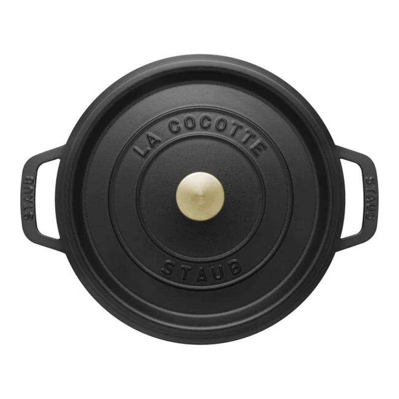 STAUB Cocotte, 22 cm | Schwarz | rund | Gusseisen