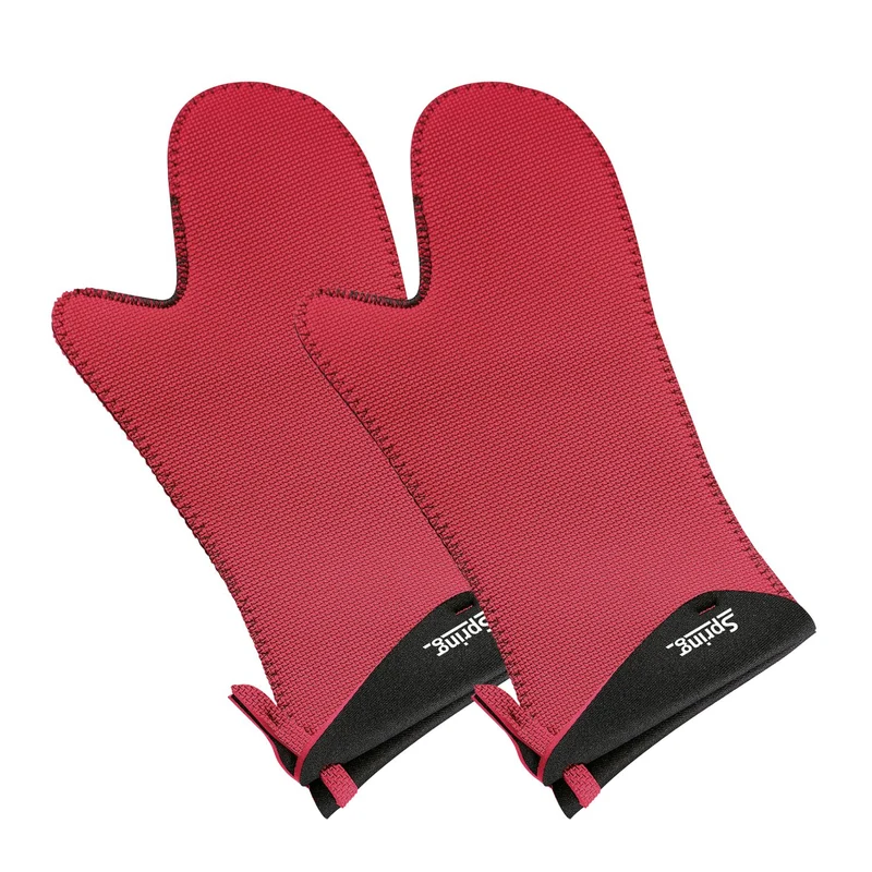 SPRING Handschuh lang rot/schwarz 1 Paar