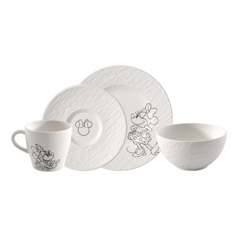 Villeroy & Boch Manufacture Rock blanc - Mickey Mouse Frühstücks-Set, 4-teilig 230 x 230 x 115 m