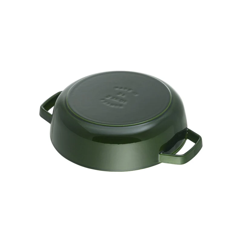 STAUB Bräter mit Chistera Drop-Structure, 28 cm | Basilikum-Grün | rund | Gusseisen