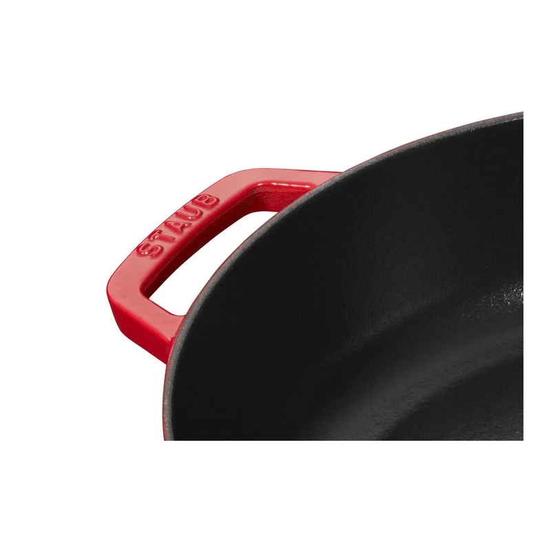STAUB Bräter mit Chistera Drop-Structure , 28 cm | Kirsch-Rot | rund | Gusseisen