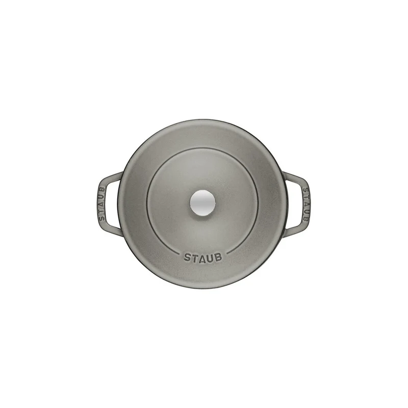 STAUB Bräter mit Chistera Drop-Structure, 28 cm | Graphit-Grau | rund | Gusseisen