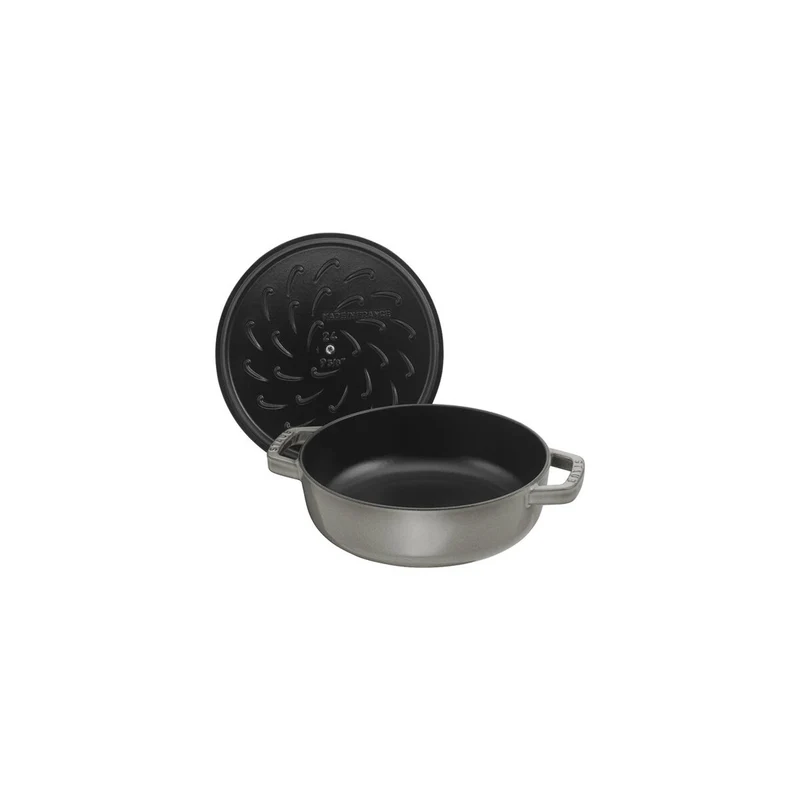 STAUB Bräter mit Chistera Drop-Structure, 28 cm | Graphit-Grau | rund | Gusseisen