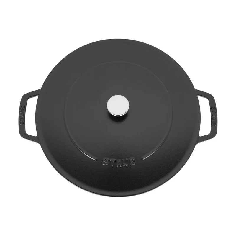 STAUB Bräter mit Chistera Drop-Structure, 28 cm | Schwarz | rund | Gusseisen
