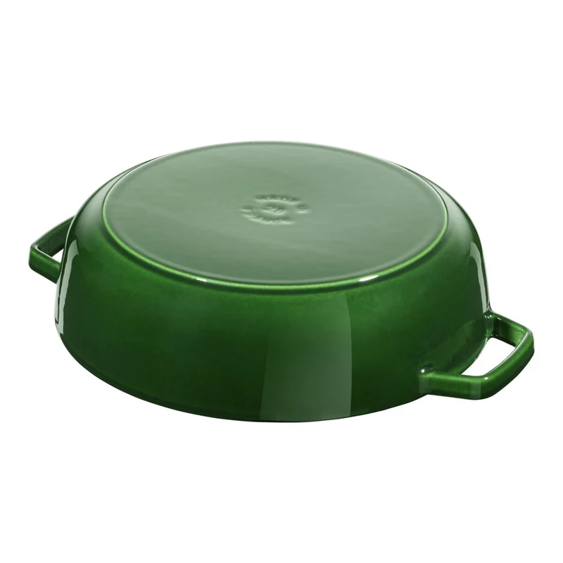 STAUB Bräter mit Chistera Drop-Structure, 24 cm | Basilikum-Grün | rund | Gusseisen