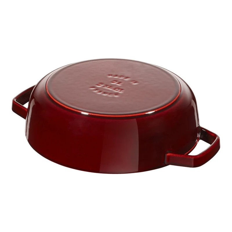 STAUB Bräter mit Chistera Drop-Structure, 24 cm | Grenadine-Rot | rund | Gusseisen