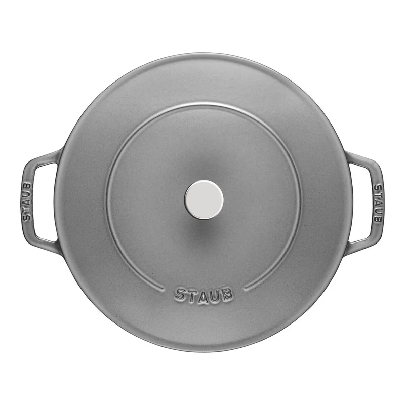 STAUB Bräter mit Chistera Drop-Structure, 24 cm | Graphit-Grau | rund | Gusseisen