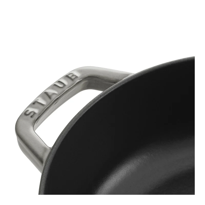 STAUB Bräter mit Chistera Drop-Structure, 24 cm | Graphit-Grau | rund | Gusseisen