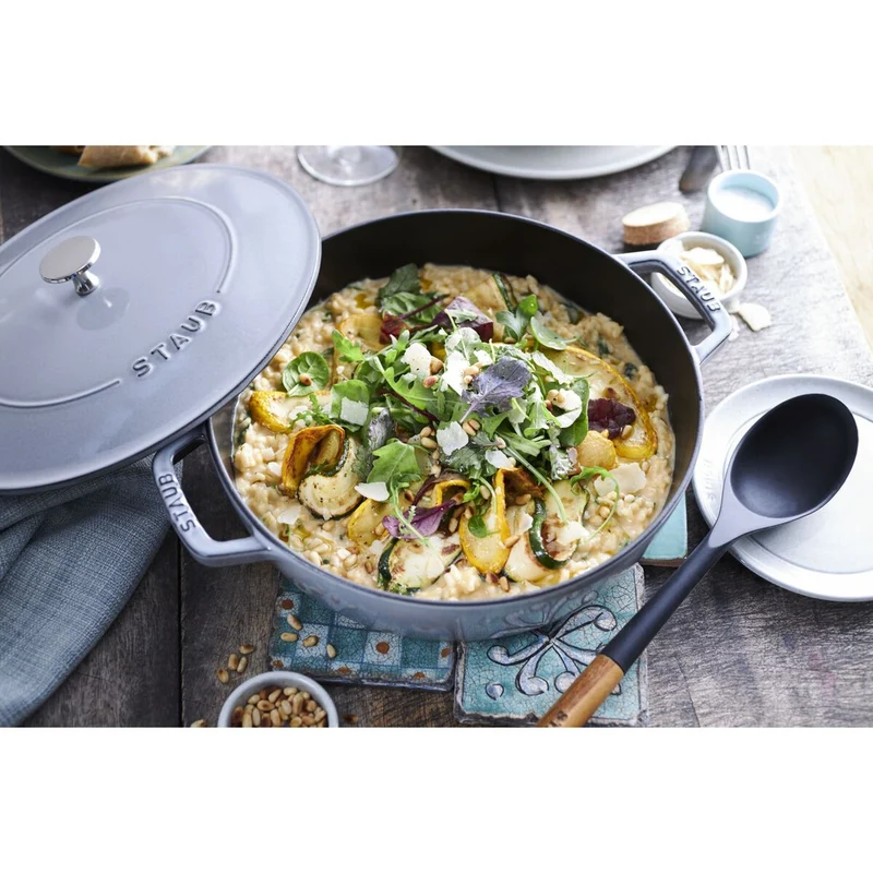 STAUB Bräter mit Chistera Drop-Structure, 24 cm | Graphit-Grau | rund | Gusseisen