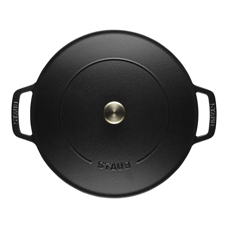 STAUB Bräter mit Chistera Drop-Structure, 24 cm | Schwarz | rund | Gusseisen