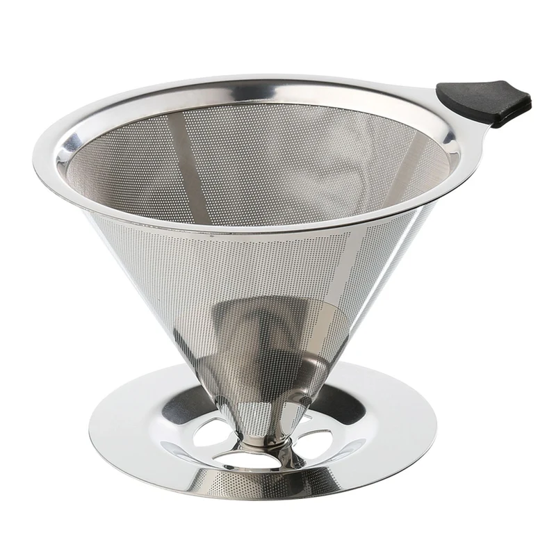 Cilio Dauerfilter für Kaffee mit Standfuß Edelstahl