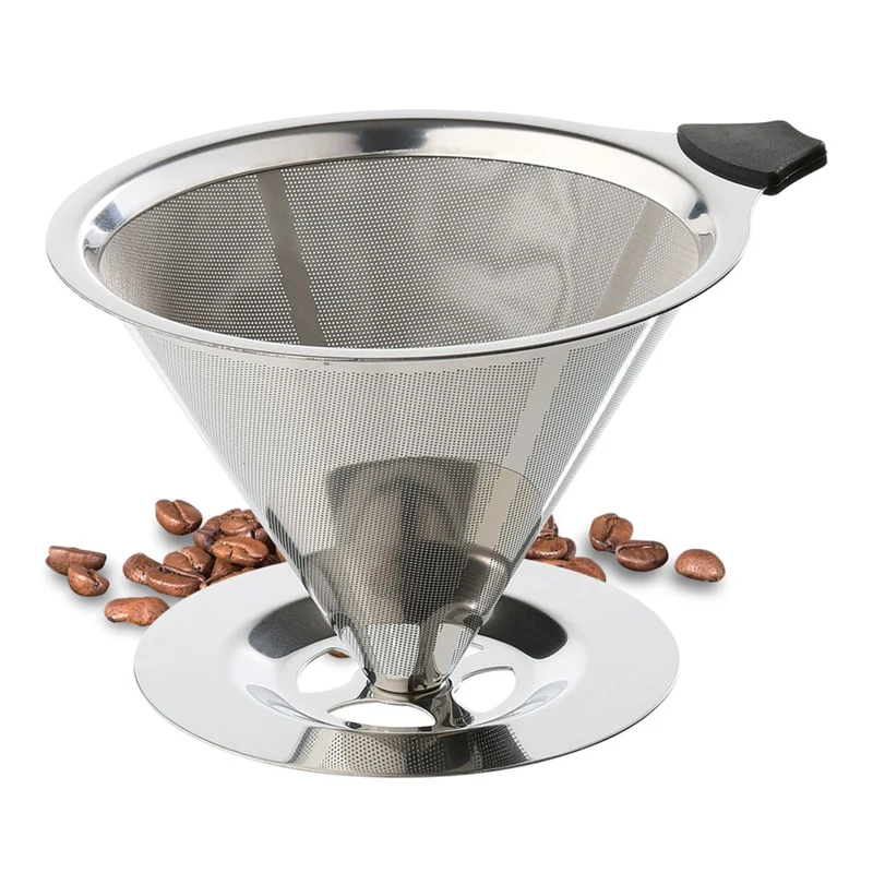 Cilio Dauerfilter für Kaffee mit Standfuß Edelstahl