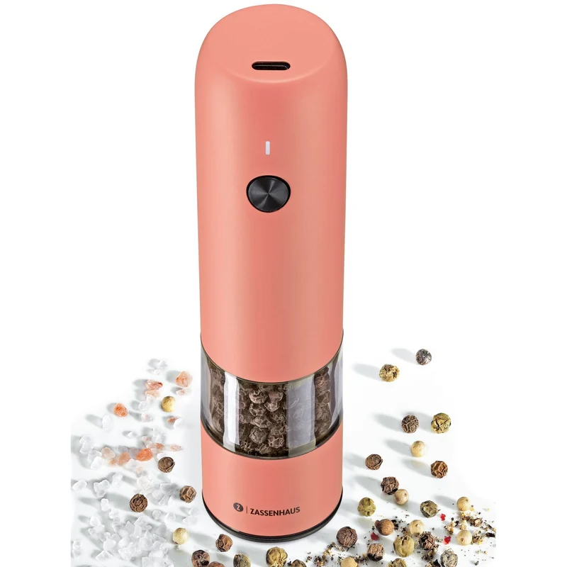 ZASSENHAUS Pfeffermühle KÖLN USB elektrisch 14 cm coral