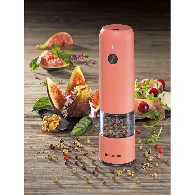 ZASSENHAUS Pfeffermühle KÖLN USB elektrisch 14 cm coral