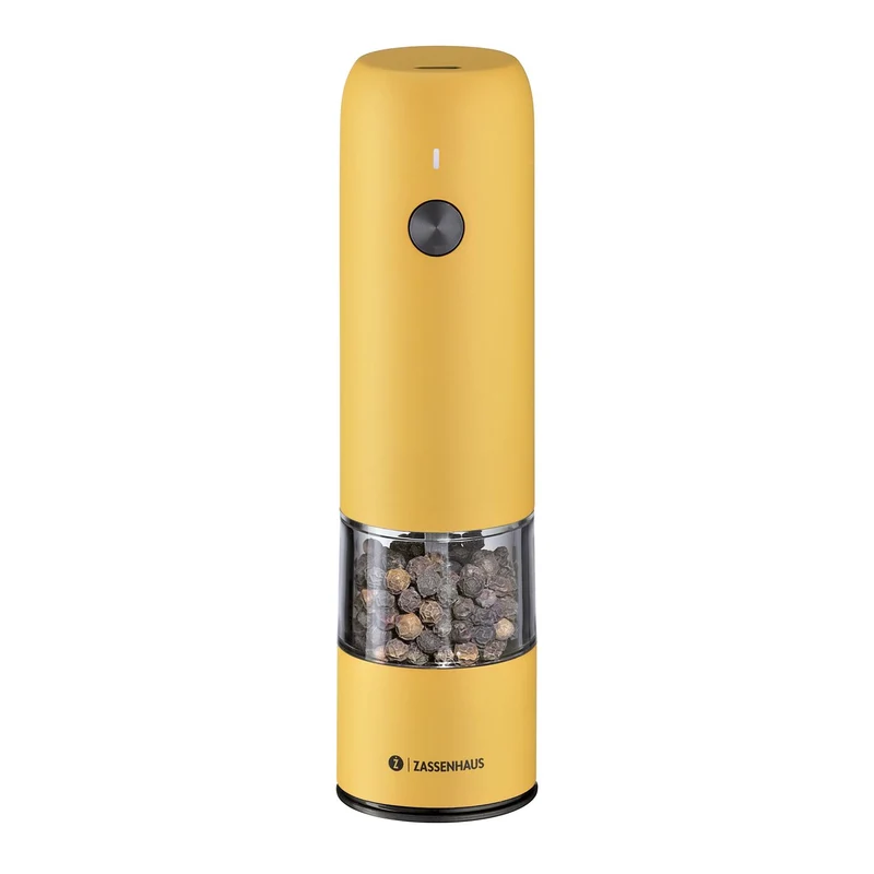 ZASSENHAUS Pfeffermühle KÖLN USB elektrisch 14 cm gelb