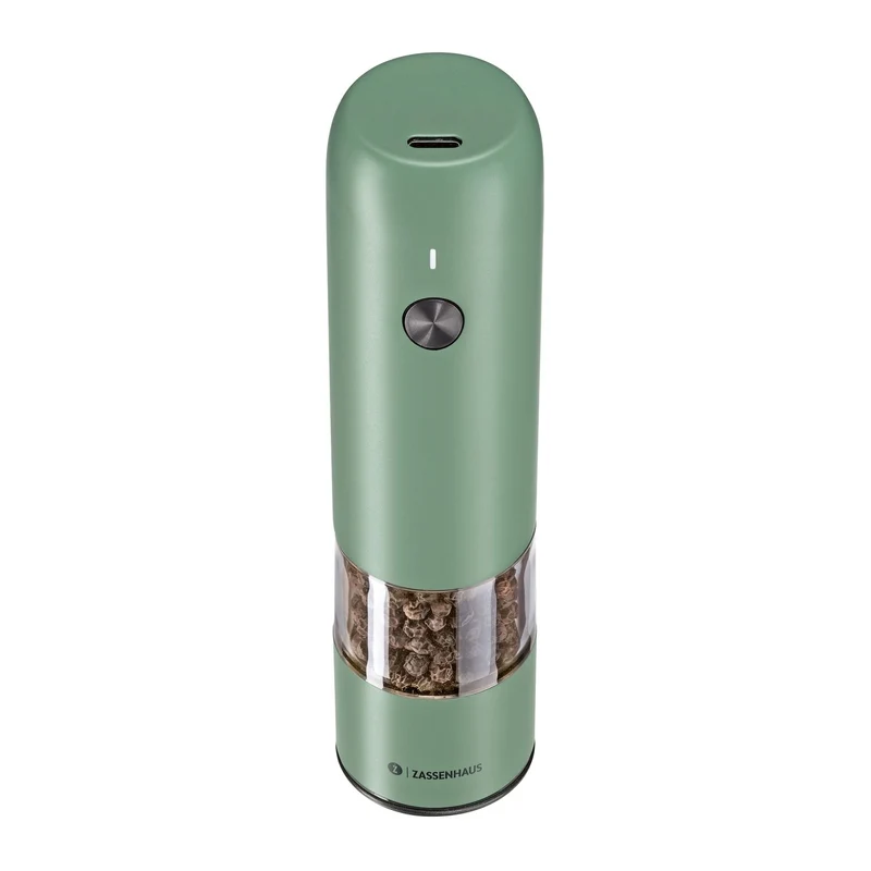 ZASSENHAUS Pfeffermühle KÖLN USB elektrisch 14 cm grün