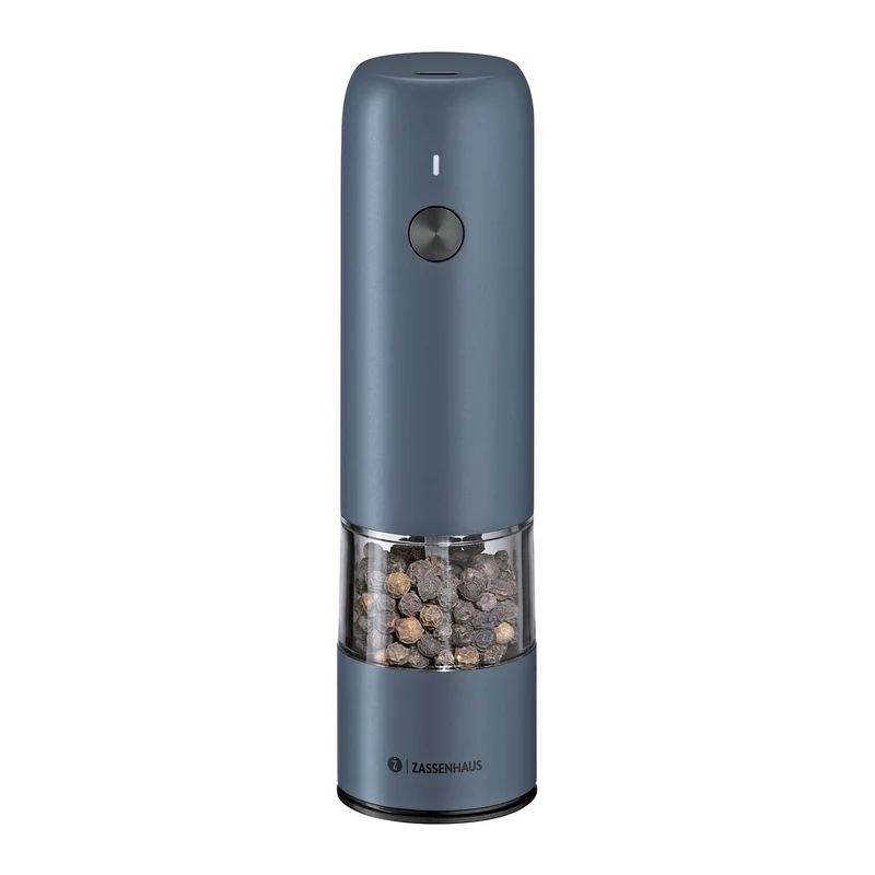 ZASSENHAUS Pfeffermühle KÖLN USB elektrisch 14 cm blau