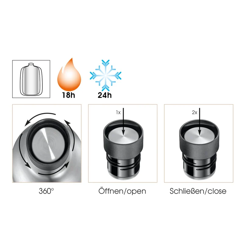 Cilio Isoliertrinkflasche DELUXE 450 ml schwarz matt
