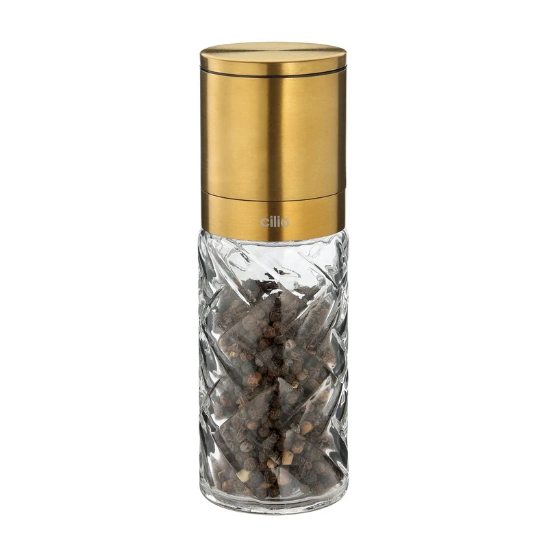 Cilio Pfeffermühle oder Salzmühle CRISTALLO gold