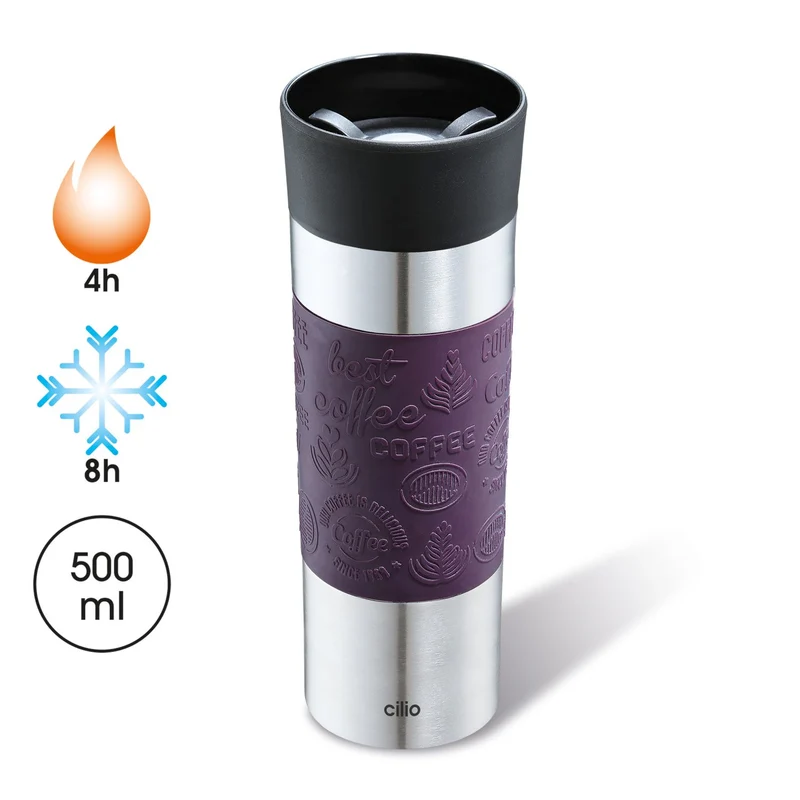 Cilio Isoliertrinkbecher VIAGGIO 500 ml lila