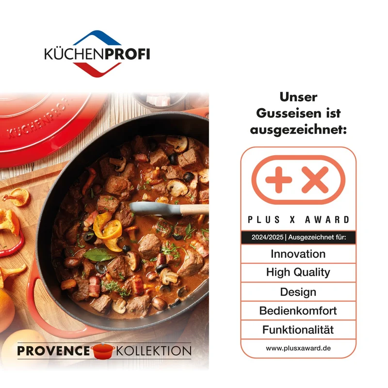 Küchenprofi Bratentopf oval, 33 cm classic red