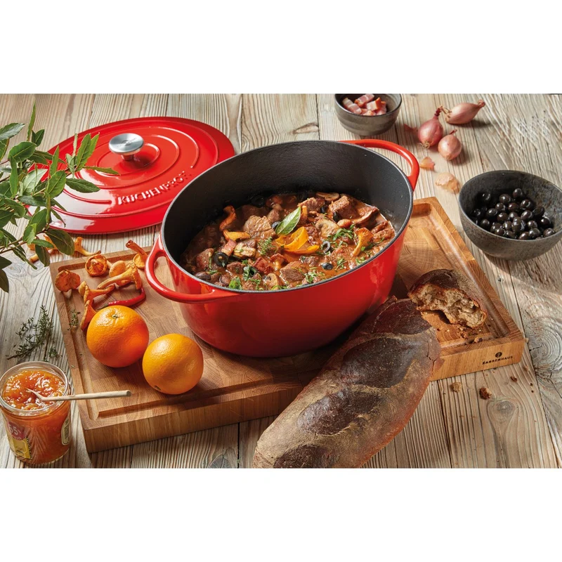 Küchenprofi Bratentopf oval, 33 cm classic red