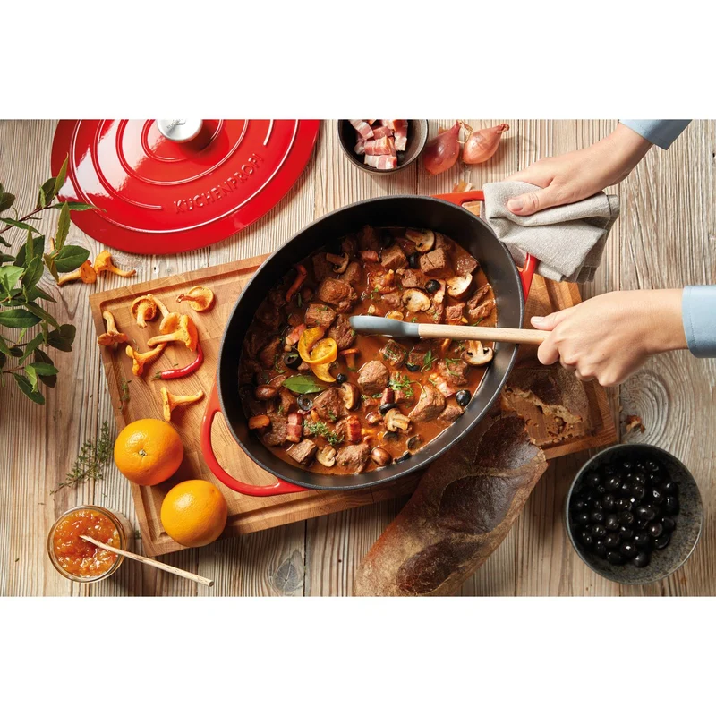Küchenprofi Bratentopf oval, 33 cm classic red