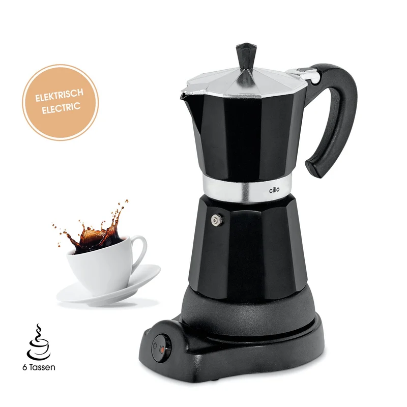 Cilio Espressokocher CLASSICO 6T elektrisch, schwarz