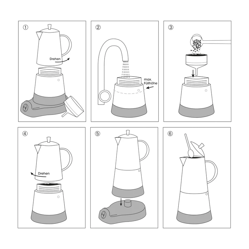 Cilio Espressokocher AIDA 6T, elektrisch