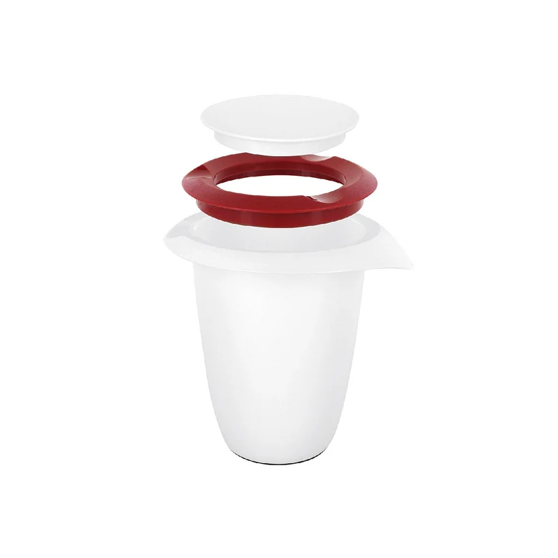 Quirltopf mit zweigeteiltem Deckel, 1 l, rot