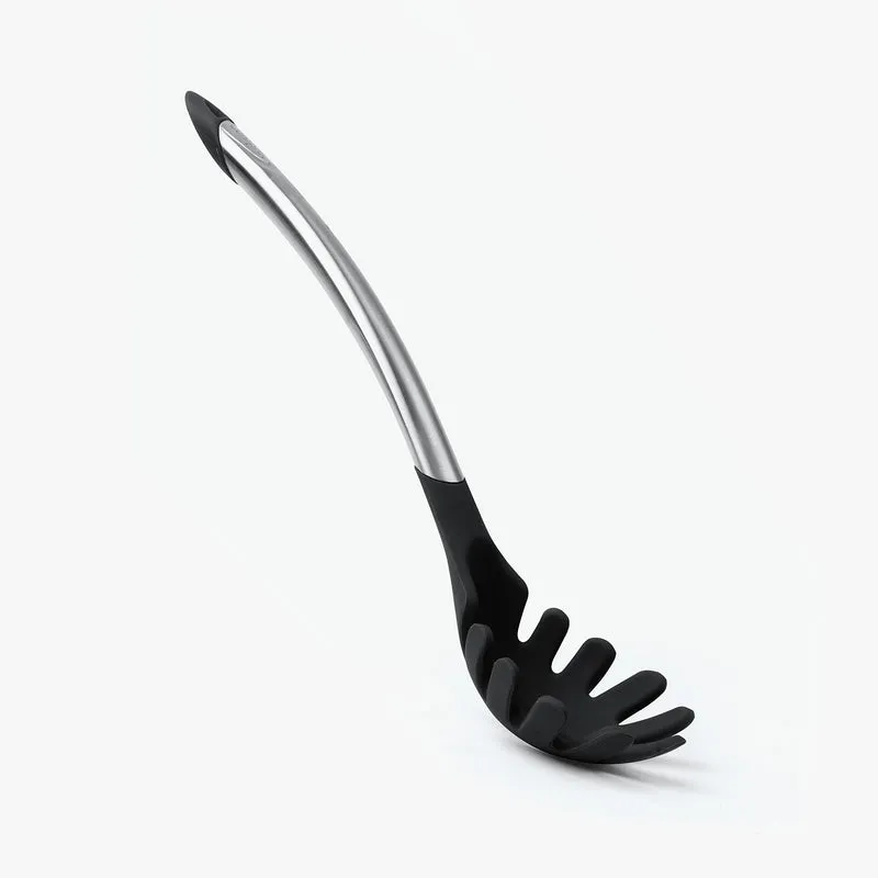 CUISIPRO Elegance - Spaghetti-Heber aus satiniertem Edelstahl, schwarz, 31 cm
