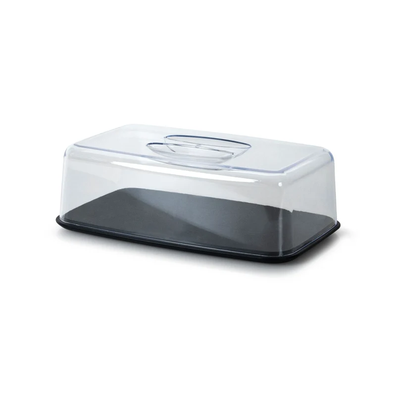 Continenta Käseglocke 2-tlg,, Duracore schwarz 26x16,5x8,5 cm