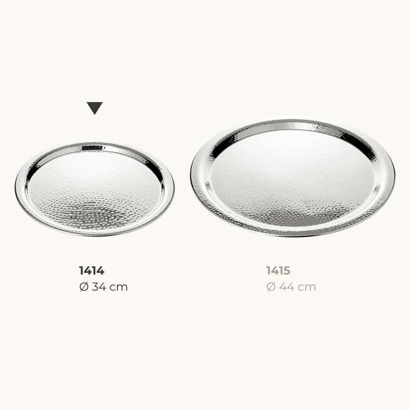 EDZARD Tablett Martella (ø 44 cm) rund, Edelstahl hochglanzpoliert, Serviertablett, Dekotablett