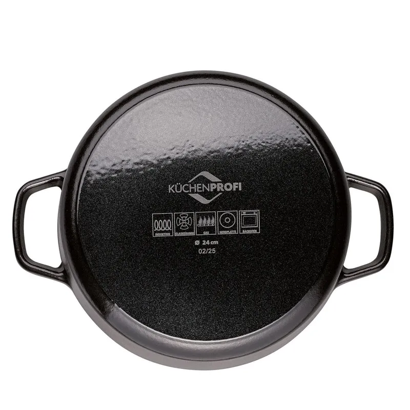 Küchenprofi Bratentopf BRETAGNE rund, 24 cm schwarz