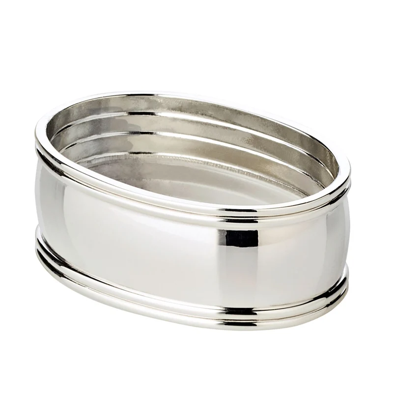 EDZARD 6er Set Serviettenring Faden, vernickelt, Länge 6 cm