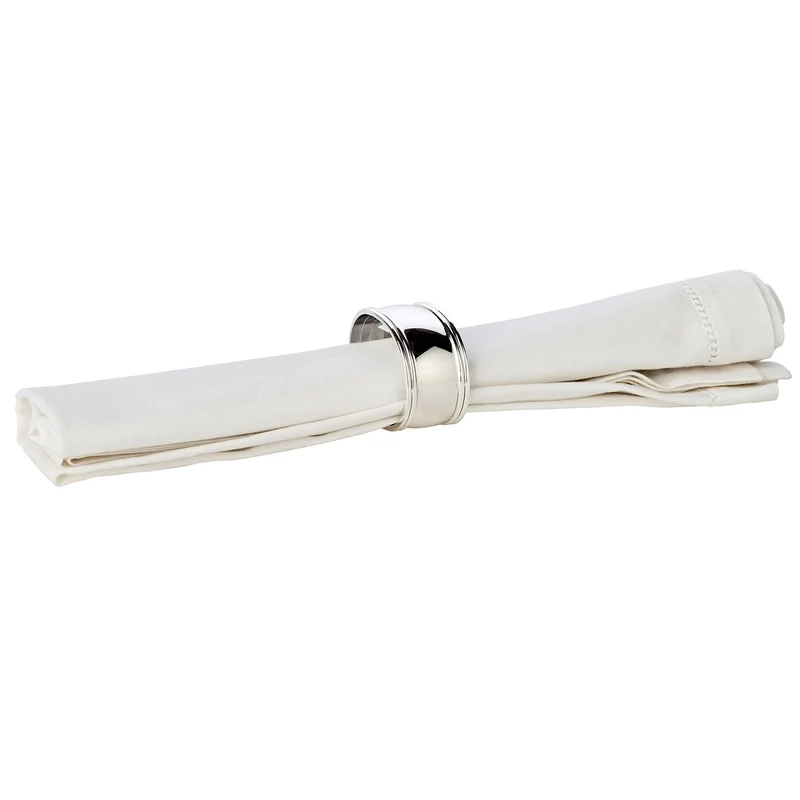 EDZARD 6er Set Serviettenring Faden, vernickelt, Länge 6 cm