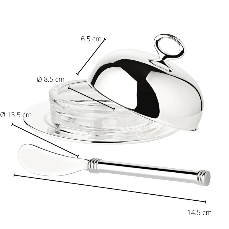 EDZARD Buttergl. Jago m. Messer Ø 14 cm