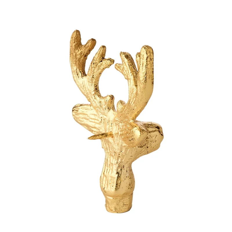 EDZARD Kerzenpin Elch 3er Satz Gold 6 cm