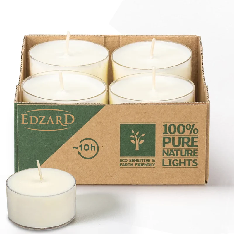 EDZARD 8 Maxiteelichter Natural, Raps, eco-friendly